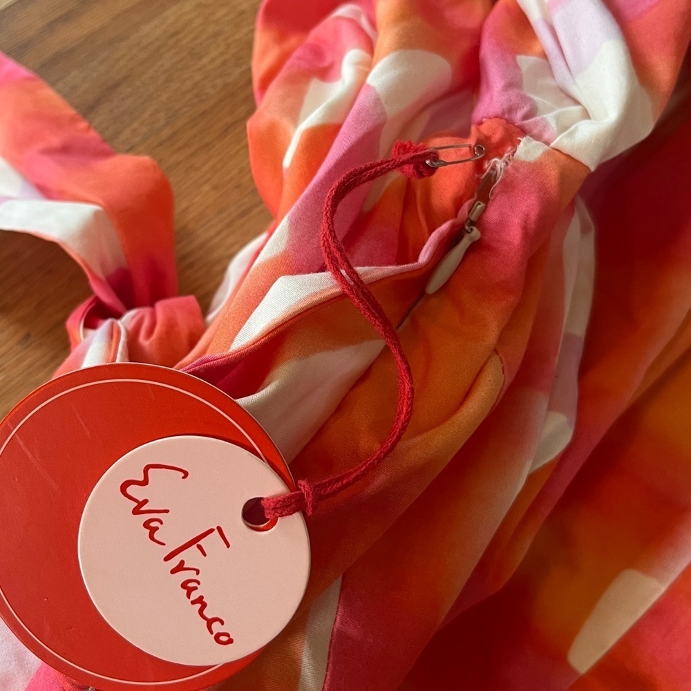 Eva Franco Arma Morning Plaid Pink and Orange Dress NWT - Picture 8 of 8
